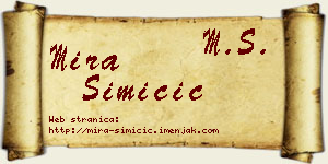 Mira Simičić vizit kartica